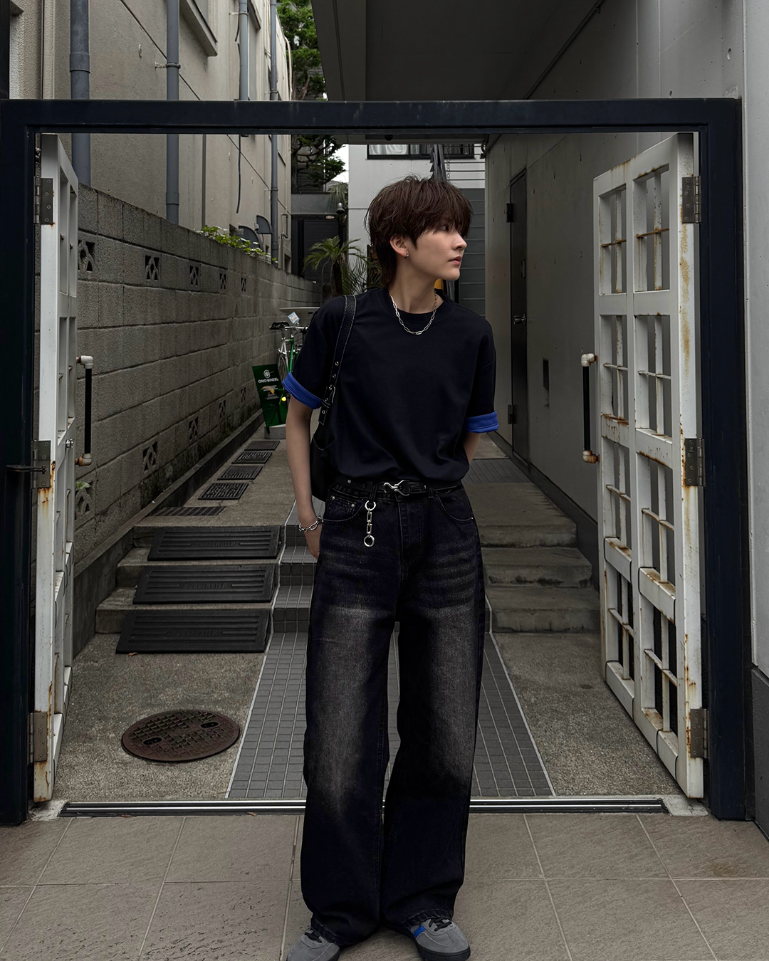 配色ロールアップTシャツSY0071