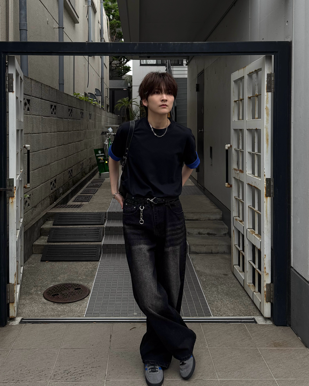 配色ロールアップTシャツSY0071