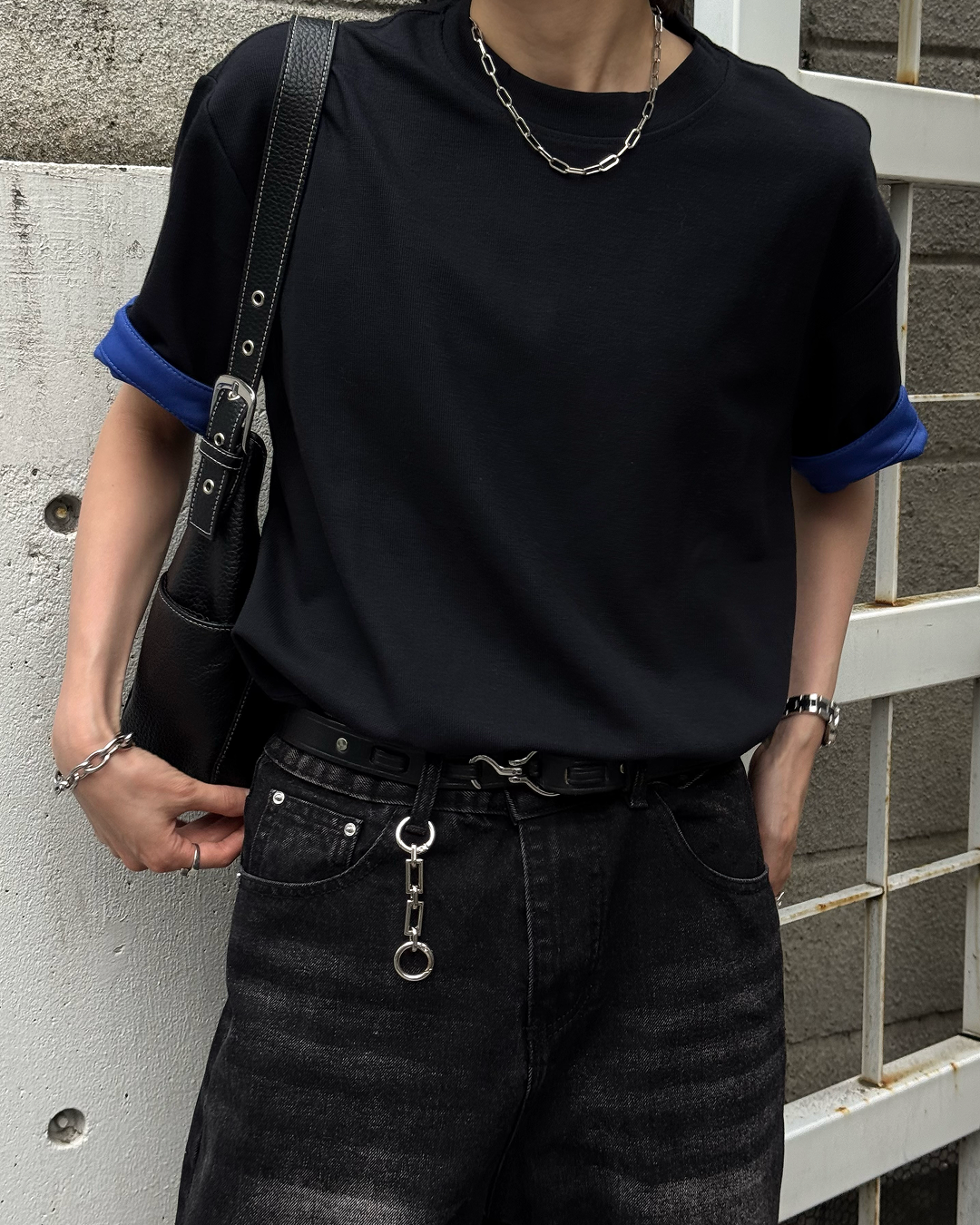 配色ロールアップTシャツSY0071