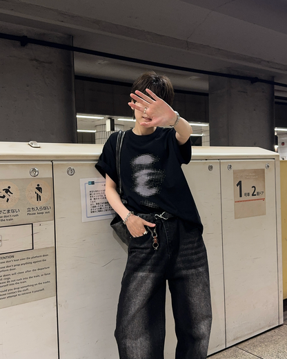 ドットフェイスグラフィックTシャツSY0072