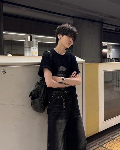 ドットフェイスグラフィックTシャツSY0072