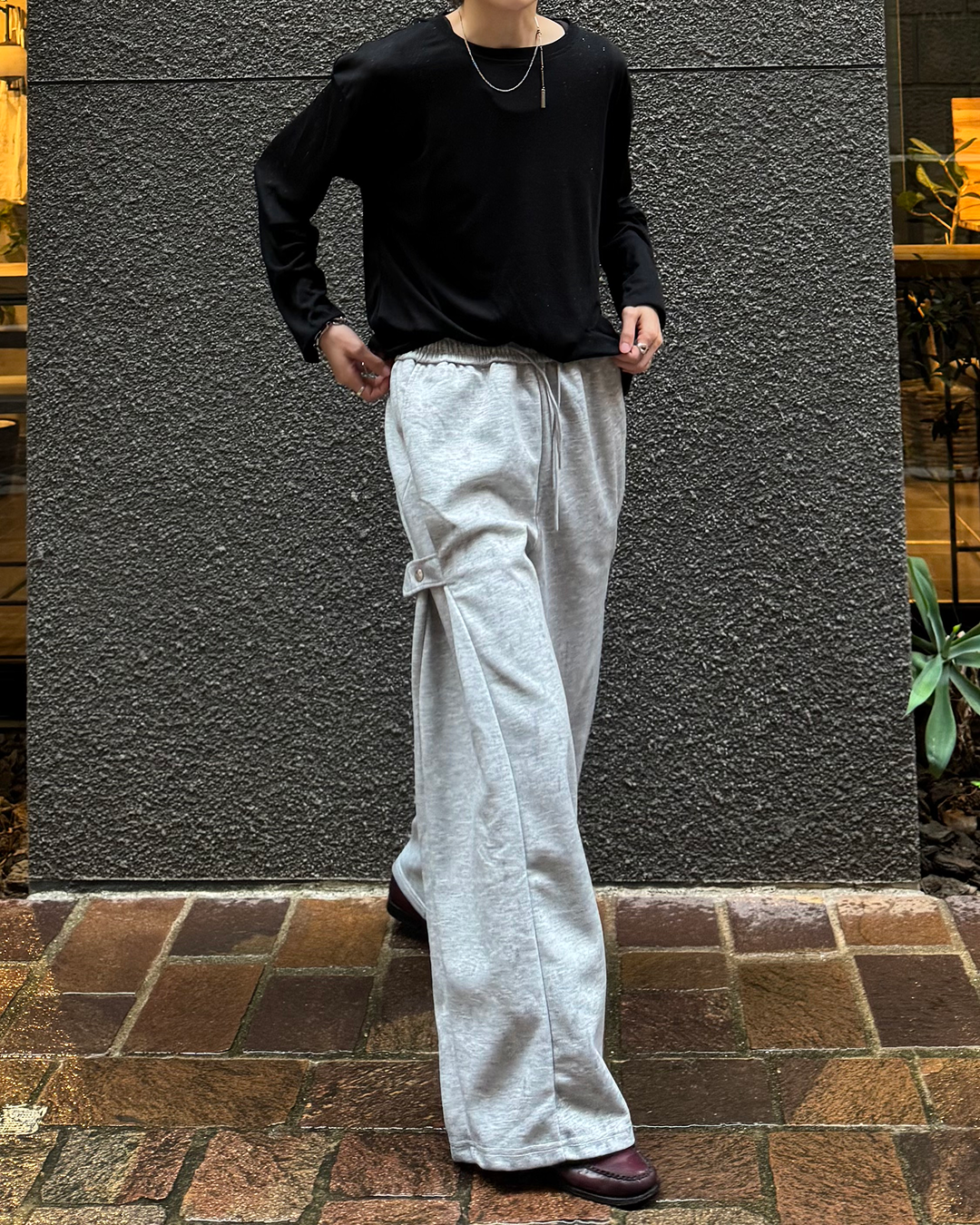 ストラップデザインバルーンスウェットパンツ SY0077