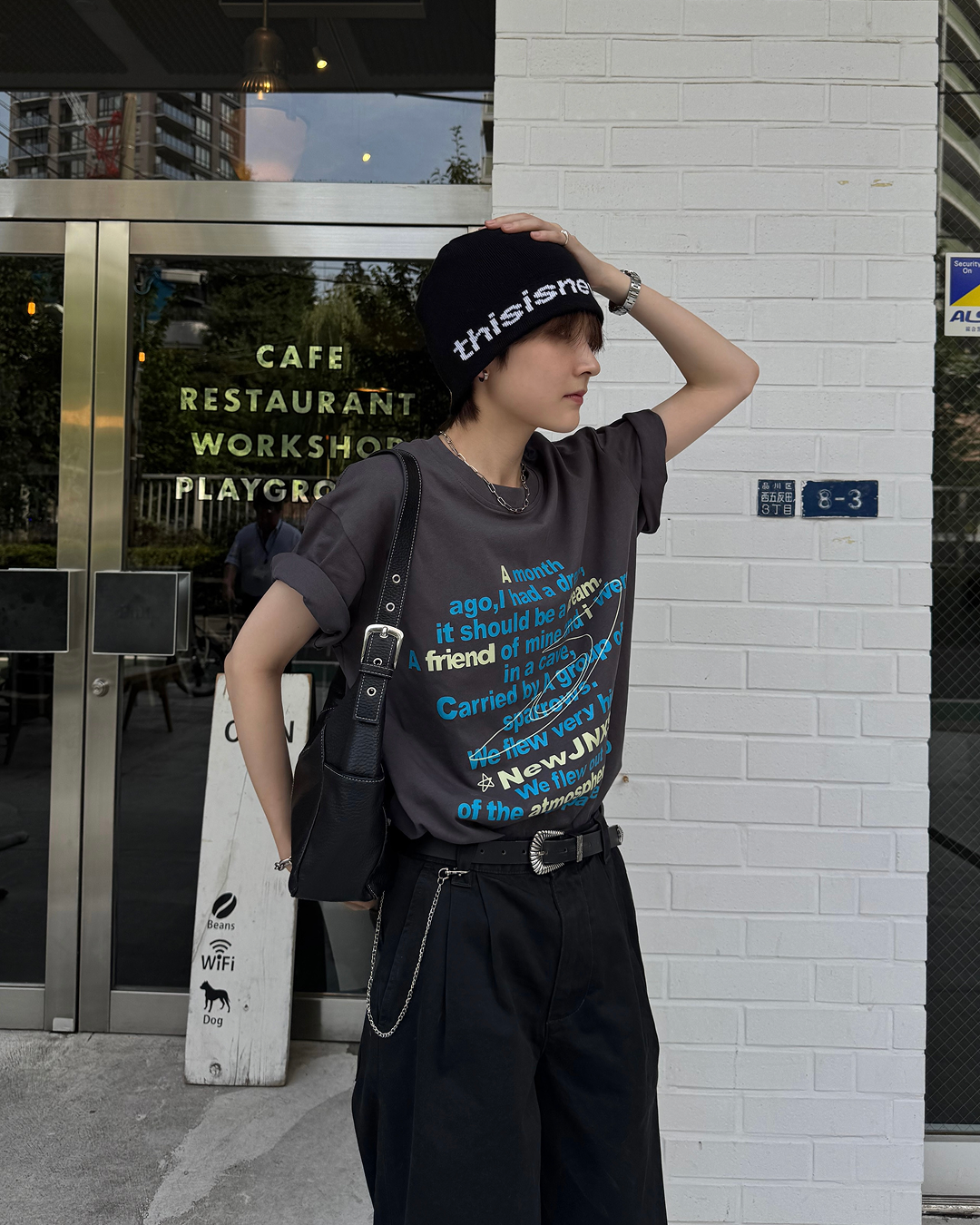 ヴィンテージレタープリントオーバーTシャツ SY0091
