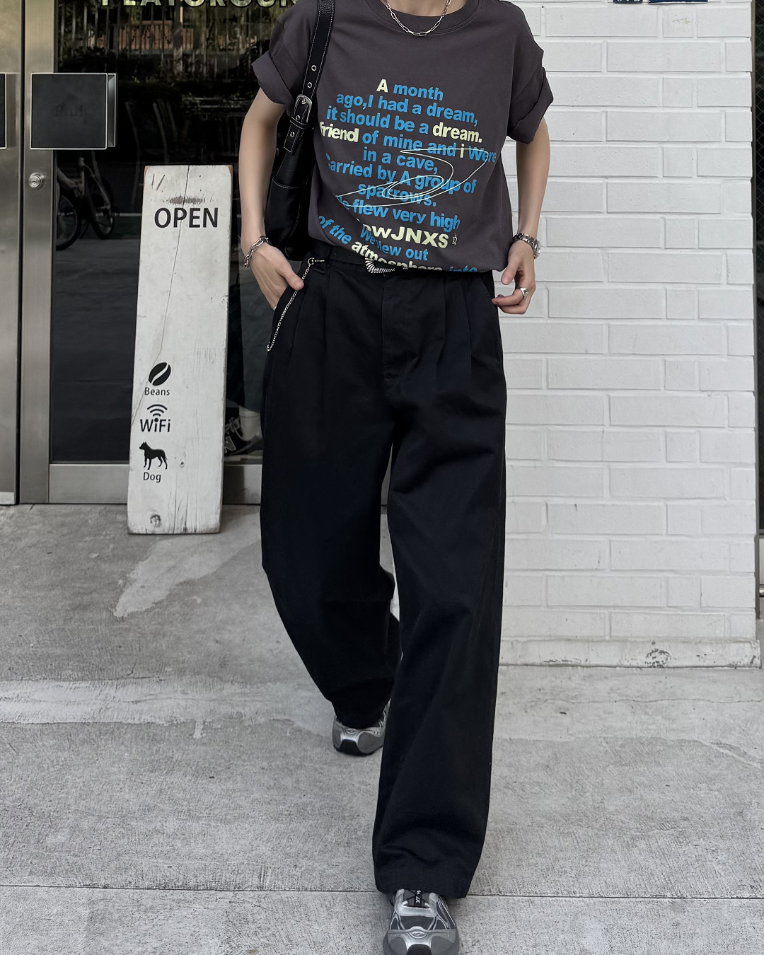 ヴィンテージレタープリントオーバーTシャツ SY0091