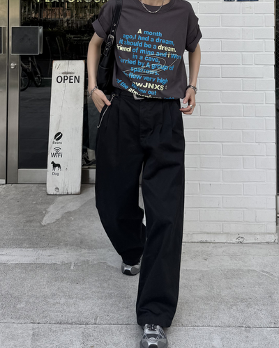 ヴィンテージレタープリントオーバーTシャツ SY0091