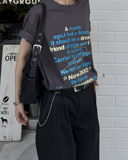 ヴィンテージレタープリントオーバーTシャツ SY0091