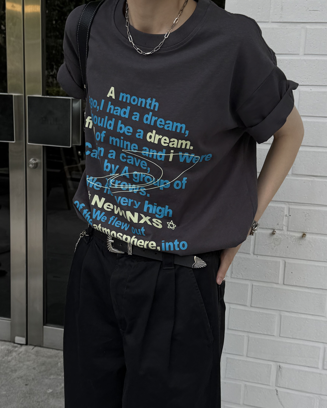 ヴィンテージレタープリントオーバーTシャツ SY0091