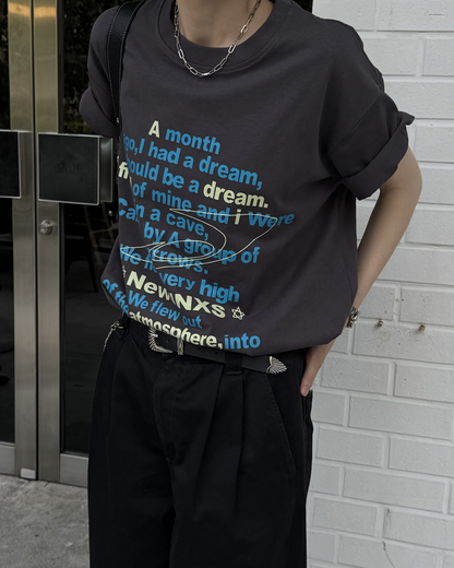 ヴィンテージレタープリントオーバーTシャツ SY0091