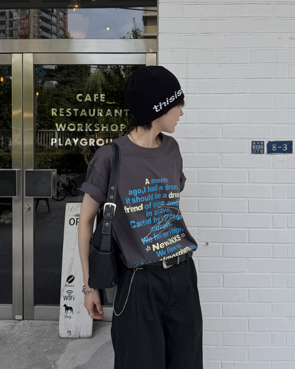 ヴィンテージレタープリントオーバーTシャツ SY0091