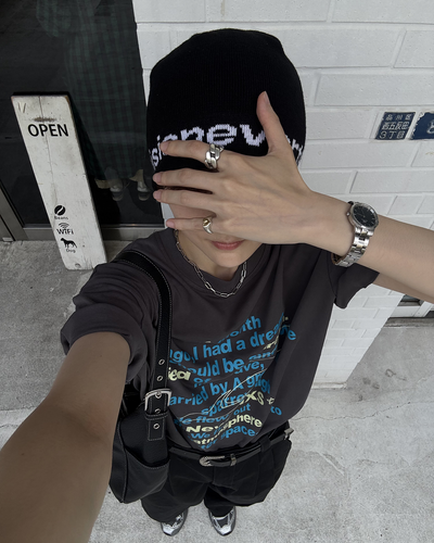 ヴィンテージレタープリントオーバーTシャツ SY0091