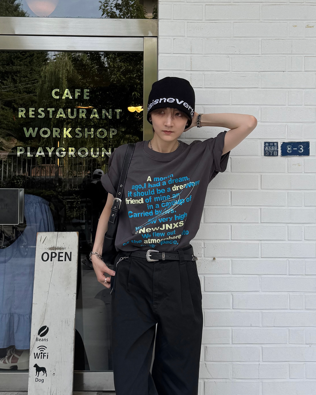 ヴィンテージレタープリントオーバーTシャツ SY0091