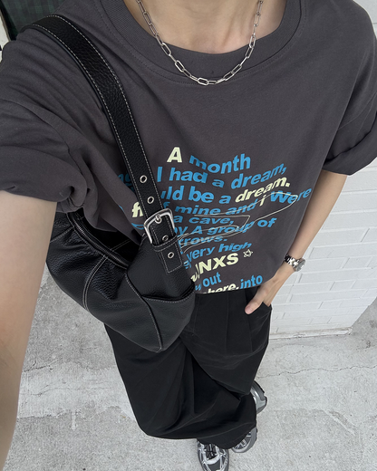 ヴィンテージレタープリントオーバーTシャツ SY0091