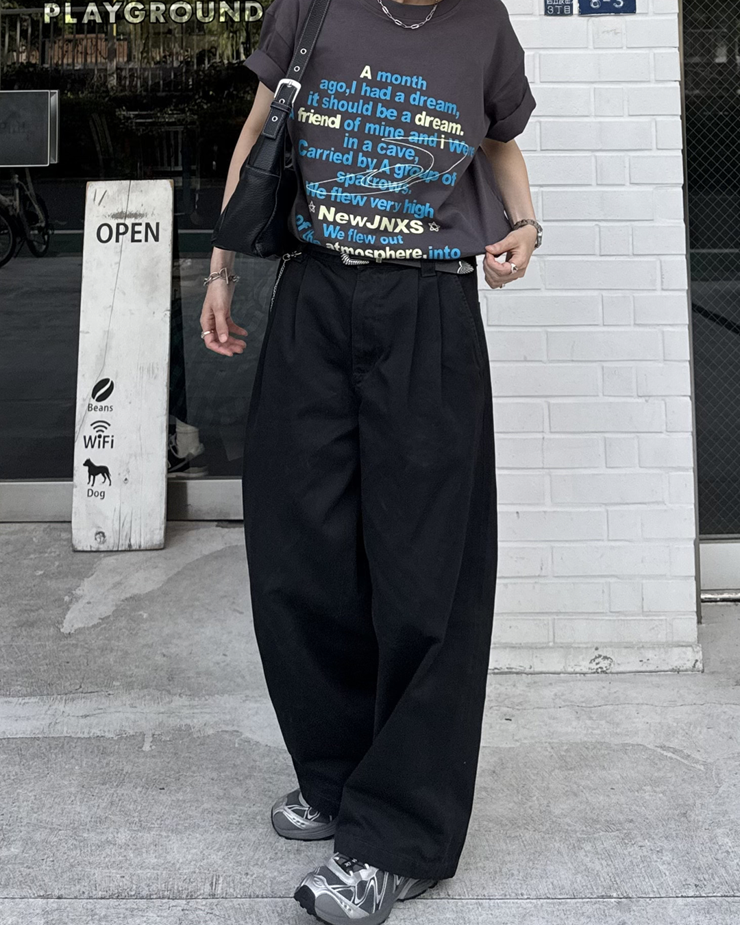 ヴィンテージレタープリントオーバーTシャツ SY0091