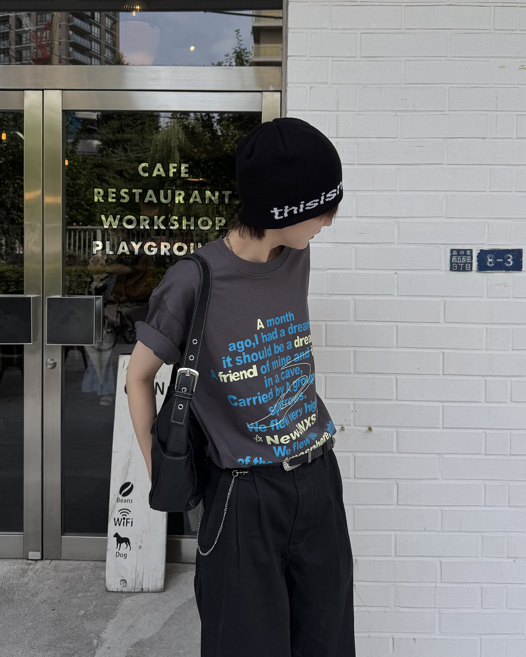 ヴィンテージレタープリントオーバーTシャツ SY0091