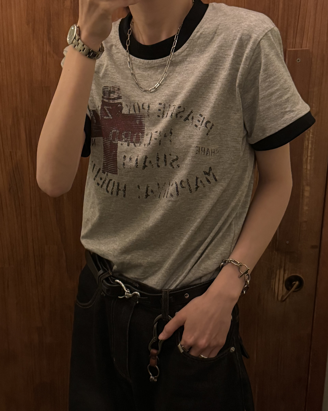 ヴィンテージクロスリンガーTシャツ SY0095