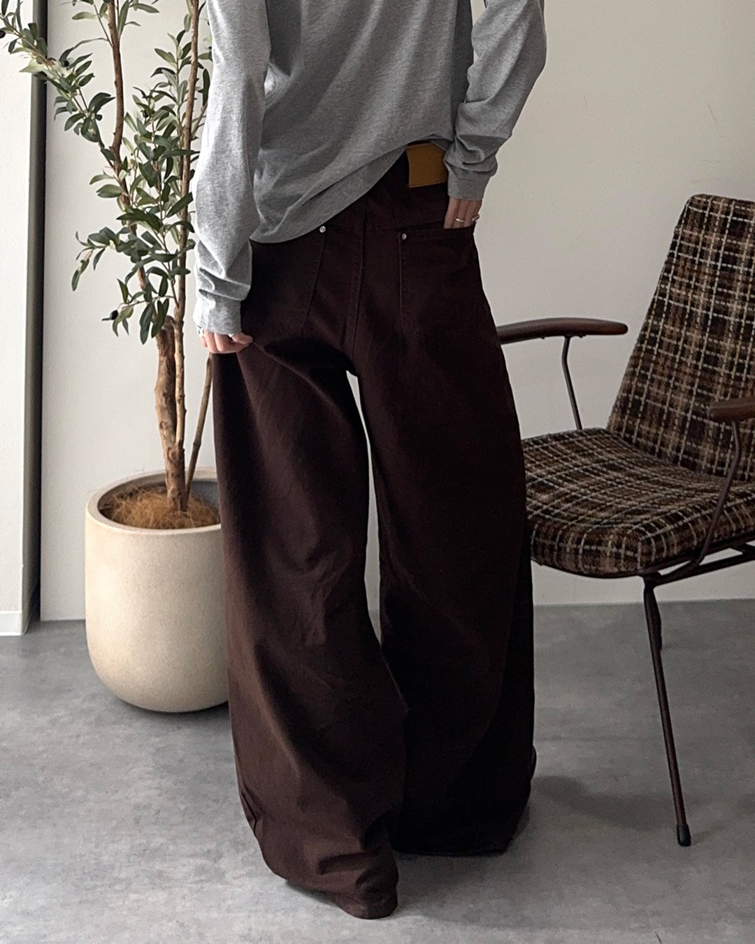 シルバーリベットカーブパンツ SY0140