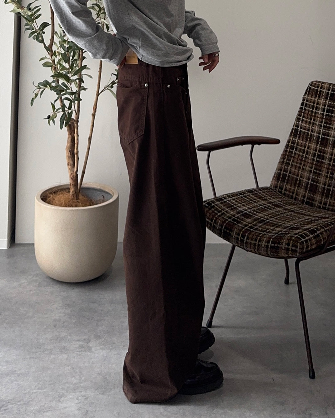 シルバーリベットカーブパンツ SY0140