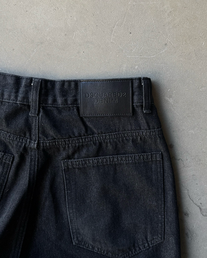 ボタンフライデザインノンウォッシュワイドデニムパンツ SY0143
