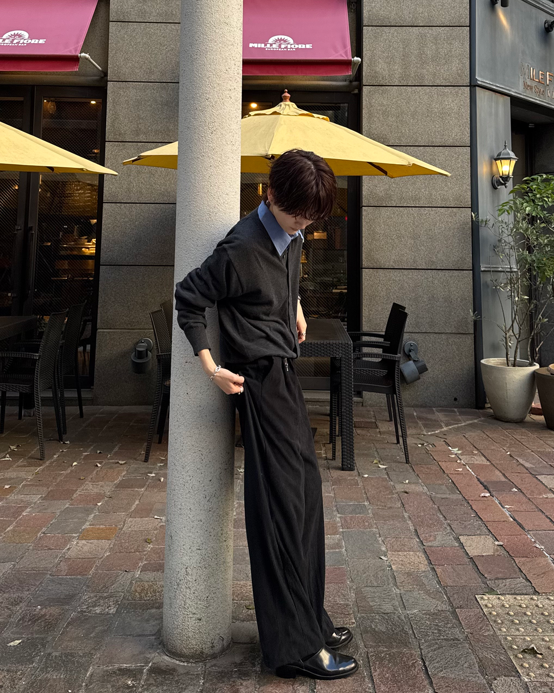 タックストレートコーデュロイパンツ SY0184