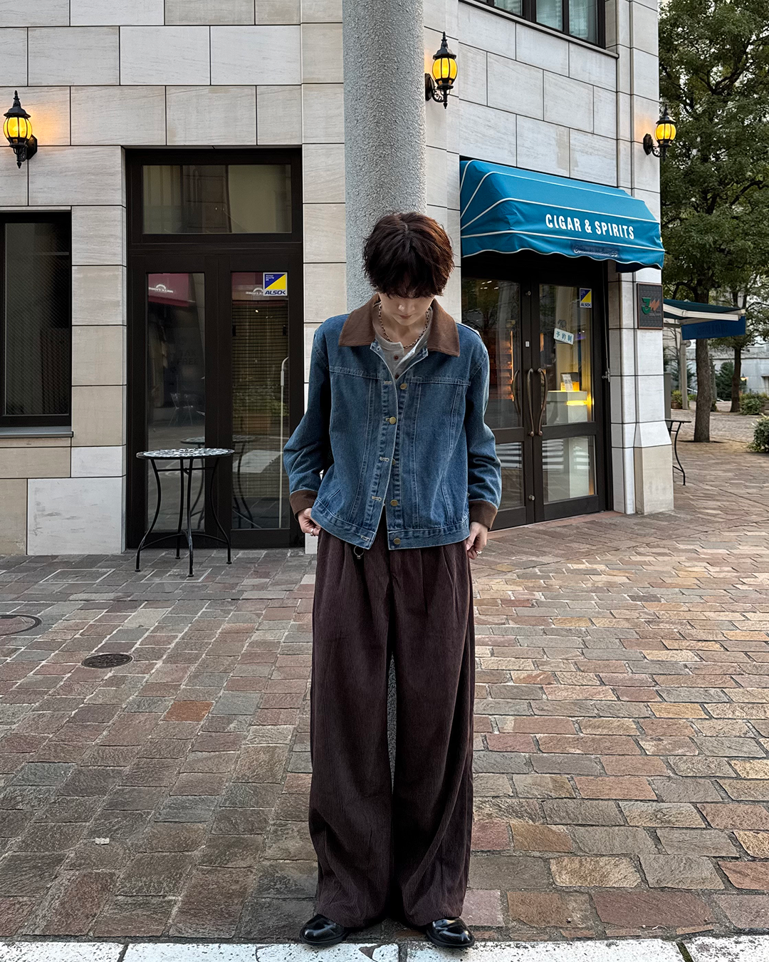 タックストレートコーデュロイパンツ SY0184