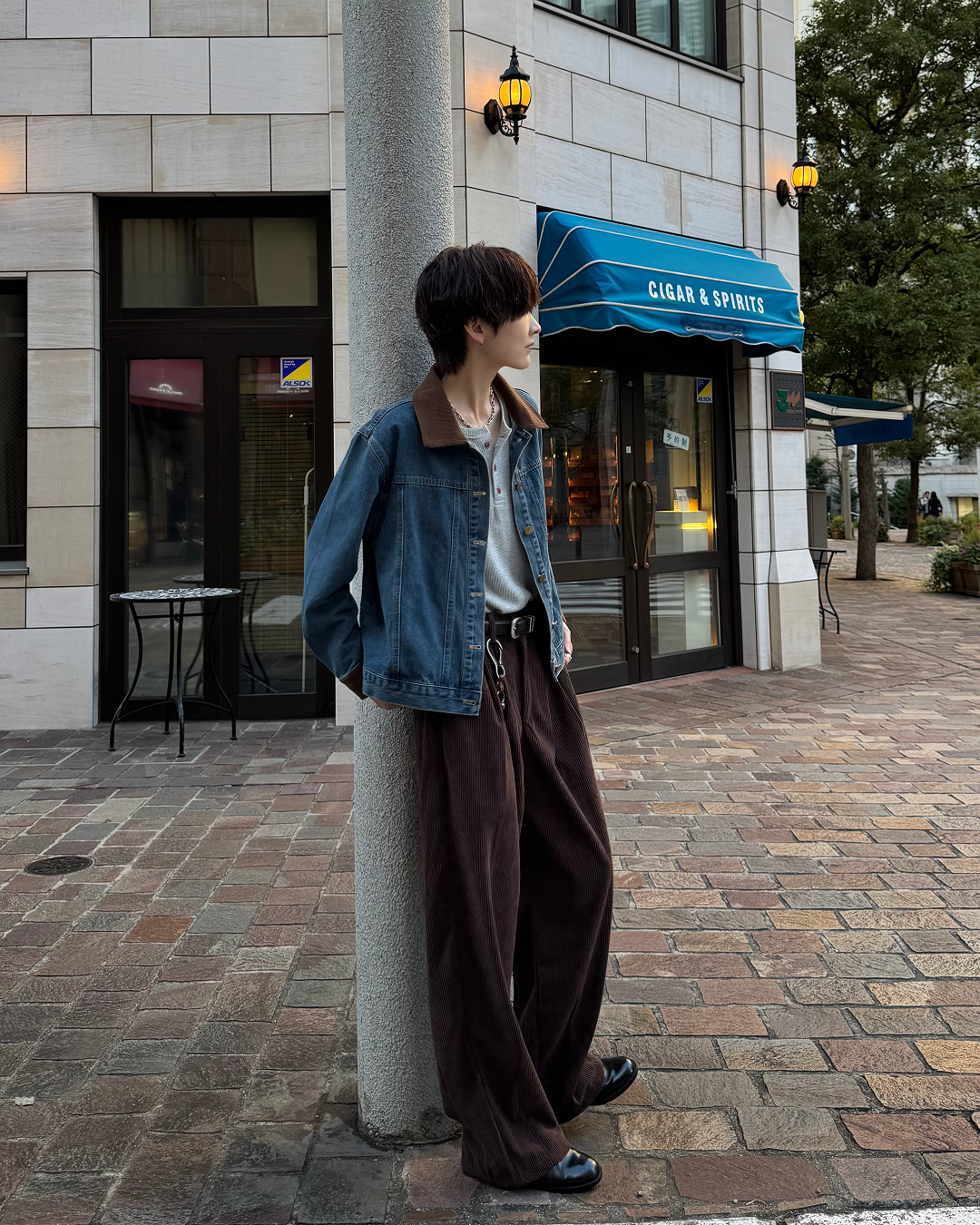 タックストレートコーデュロイパンツ SY0184
