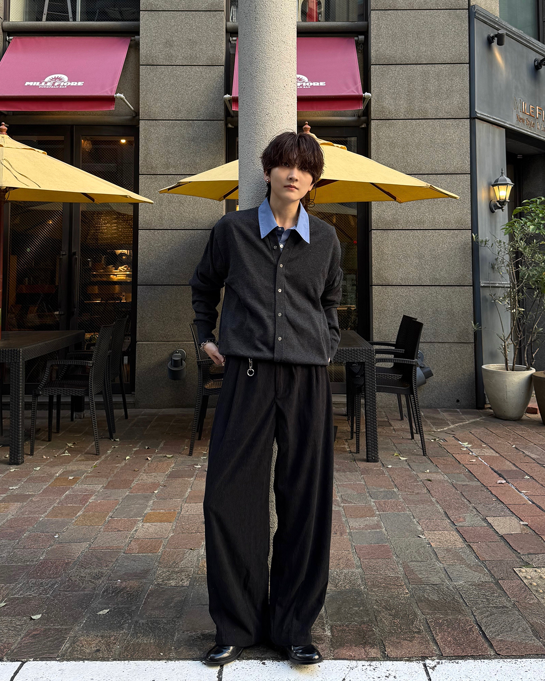タックストレートコーデュロイパンツ SY0184