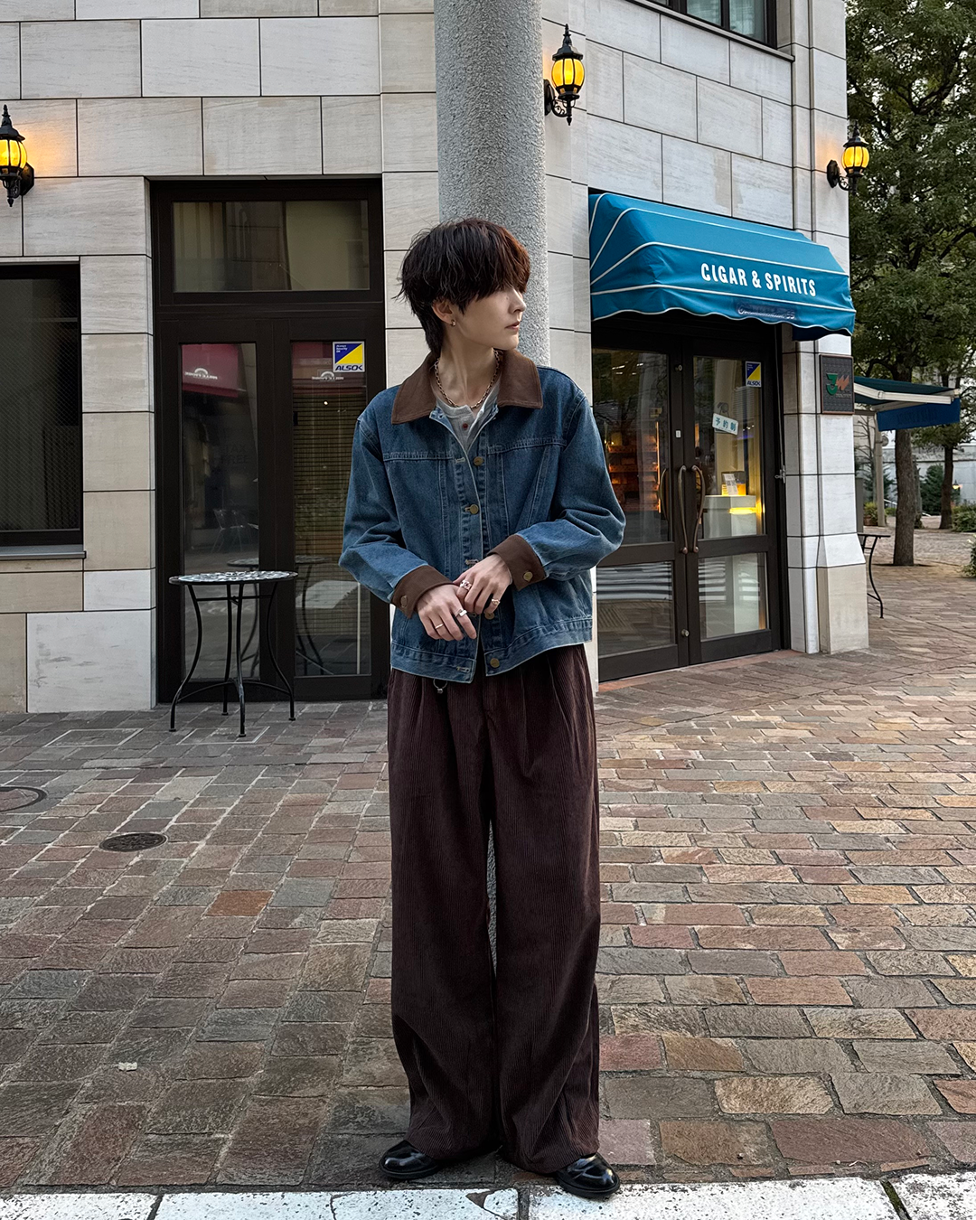 タックストレートコーデュロイパンツ SY0184