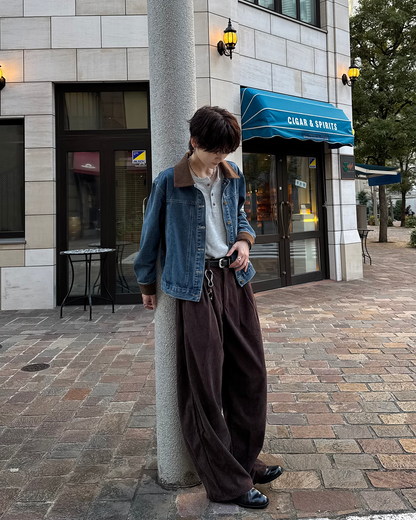 タックストレートコーデュロイパンツ SY0184