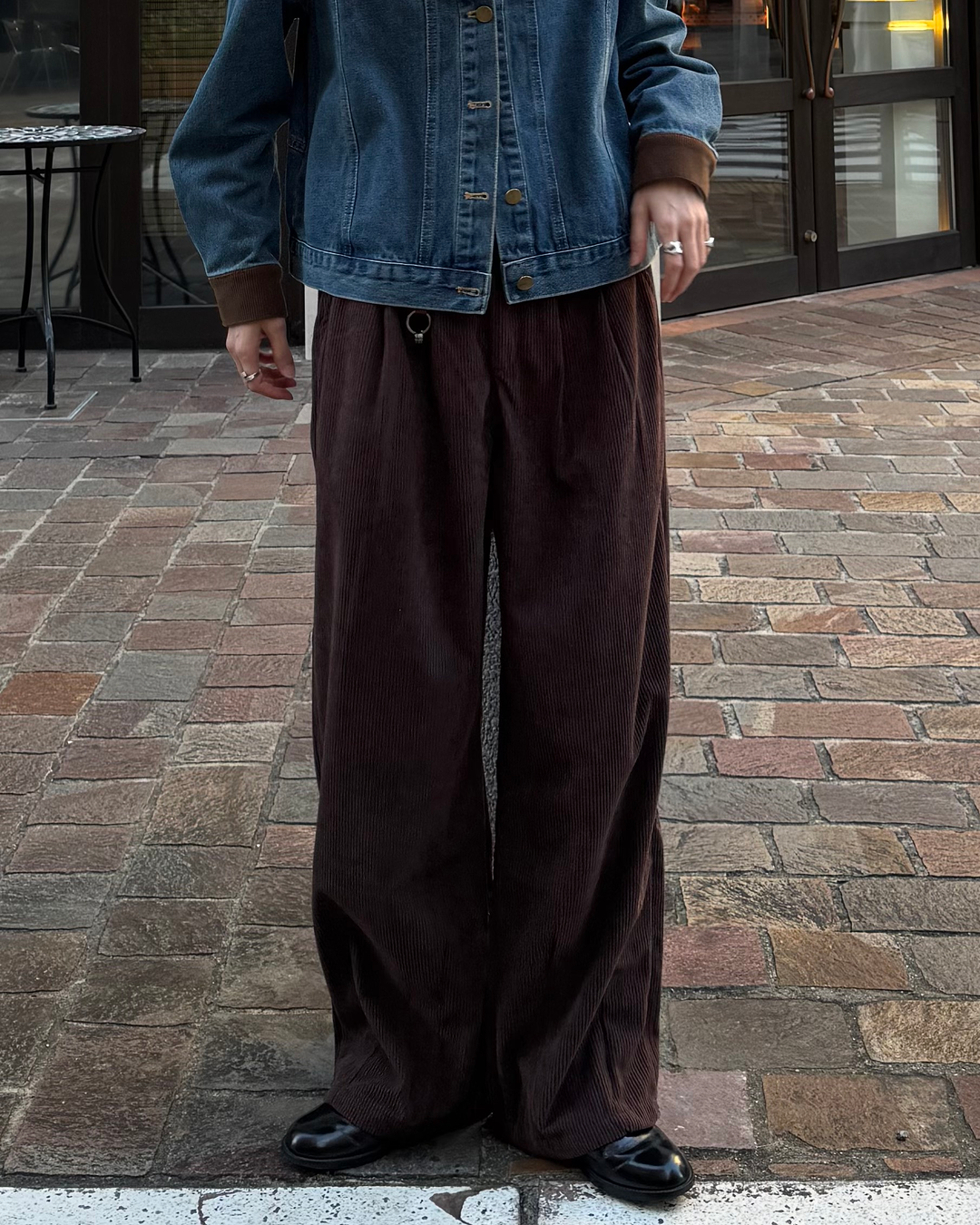 タックストレートコーデュロイパンツ SY0184