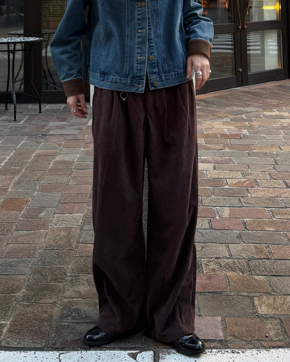 タックストレートコーデュロイパンツ SY0184