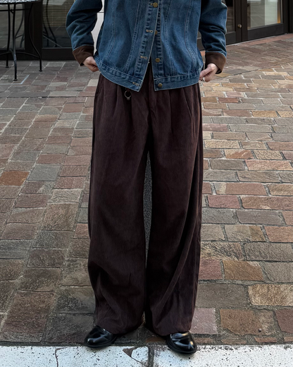 タックストレートコーデュロイパンツ SY0184