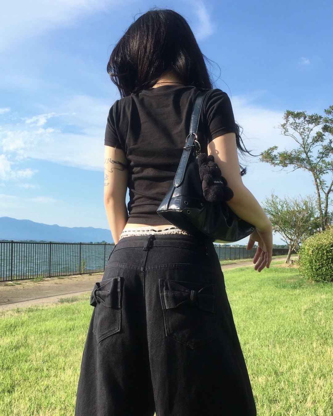 ボーダーパフスリーブTシャツ SY1017