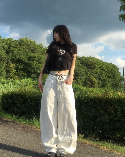 ボーダーパフスリーブTシャツ SY1017