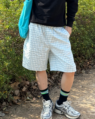 チェックシアーサッカーハーフパンツ SZ0016 – YOLO（ヨロ