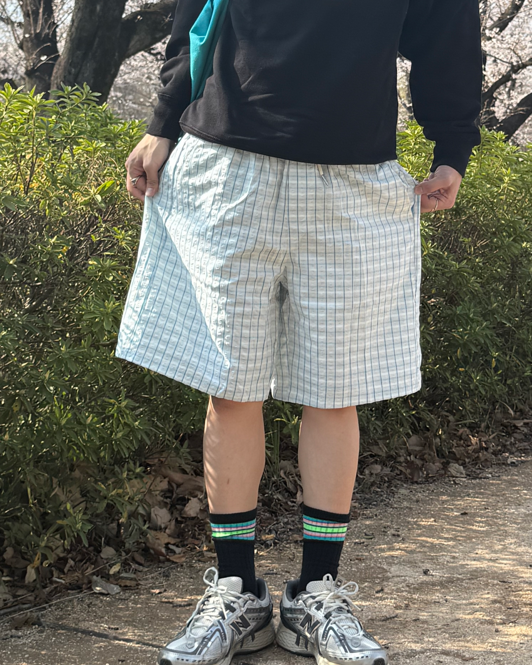 チェックシアーサッカーハーフパンツ SZ0016