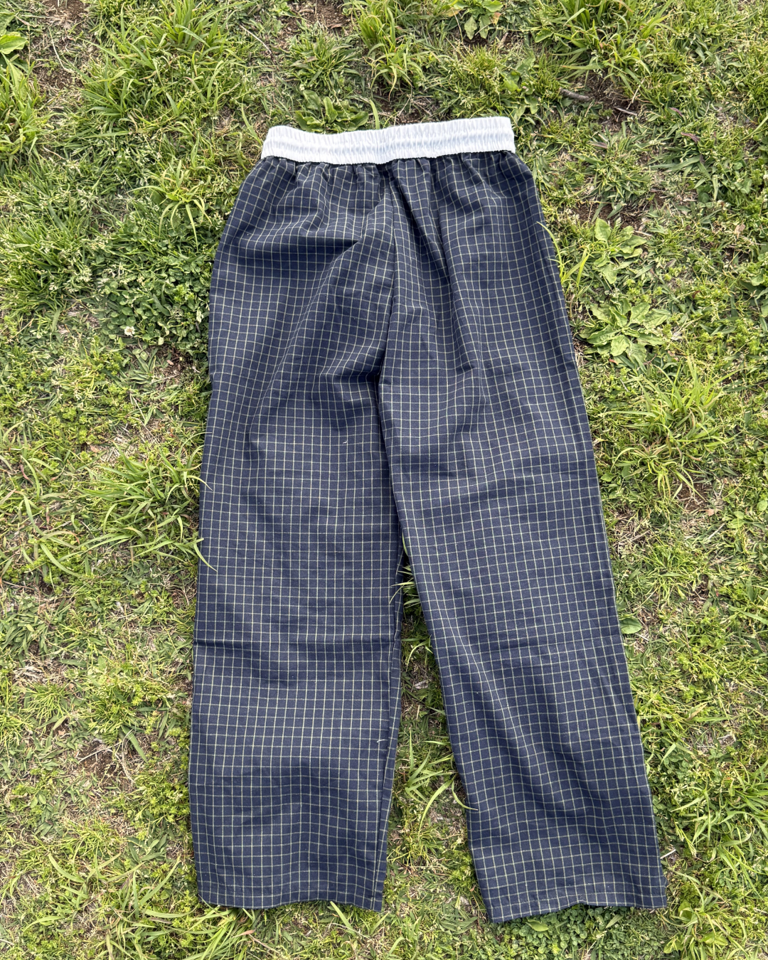 ブラックチェックワイドレッグパンツ SZ0050