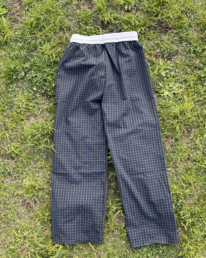 ブラックチェックワイドレッグパンツ SZ0050