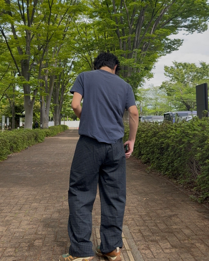 ブラックチェックワイドレッグパンツ SZ0050