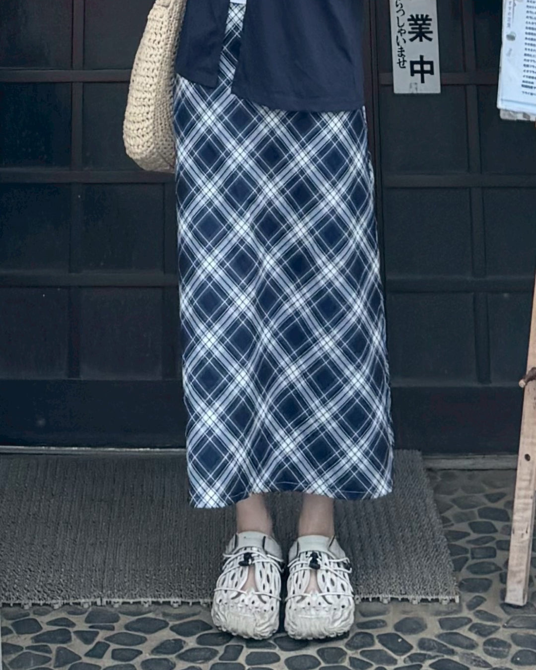 チェック柄ミディアムスカート TH0087