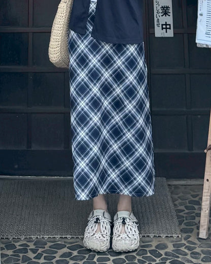 チェック柄ミディアムスカート TH0087