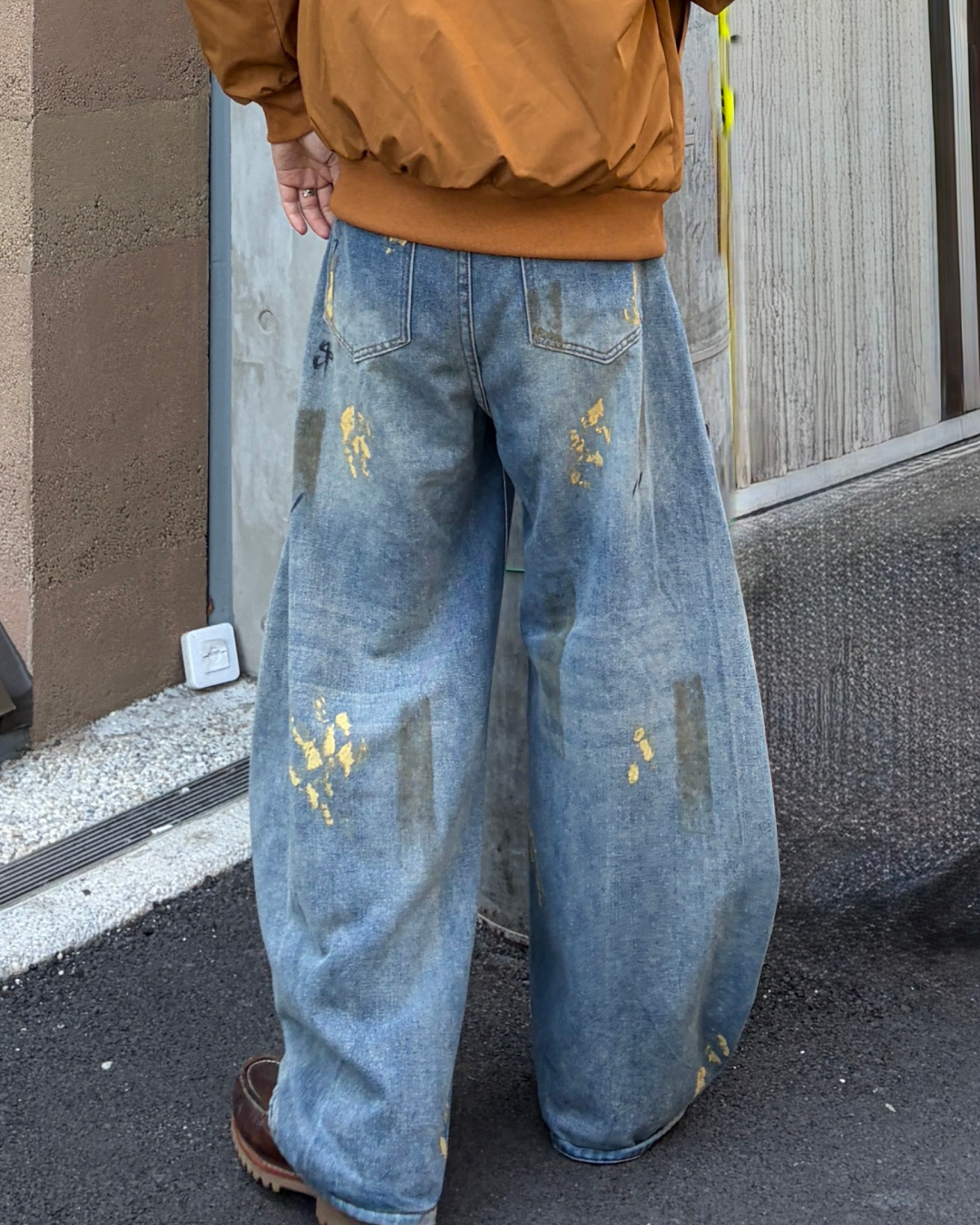 ペイントバルーンカーブデニムパンツ TK0001