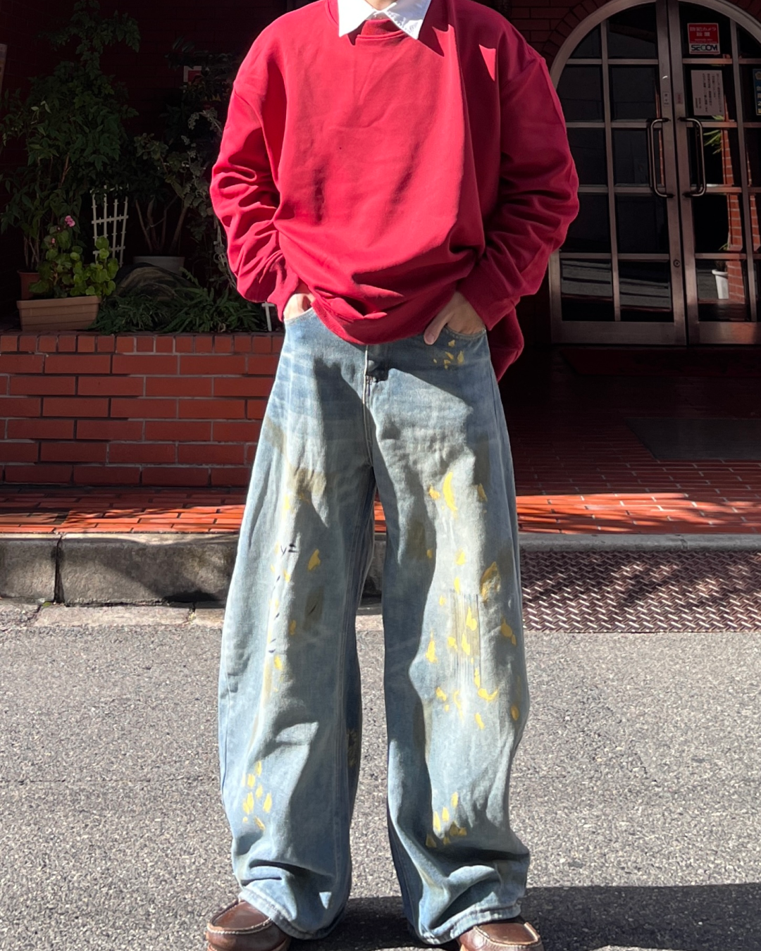 ペイントバルーンカーブデニムパンツ TK0001