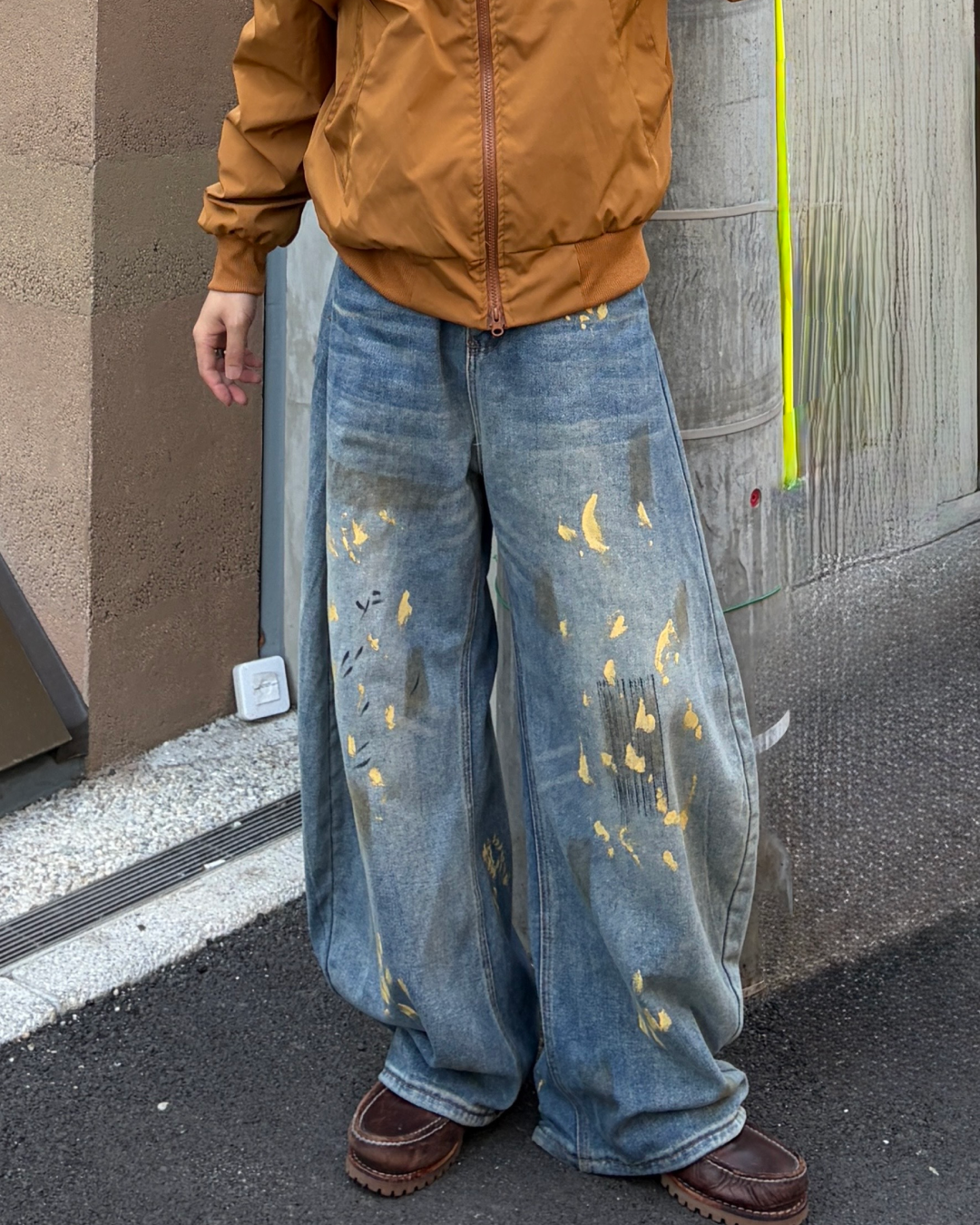 ペイントバルーンカーブデニムパンツ TK0001