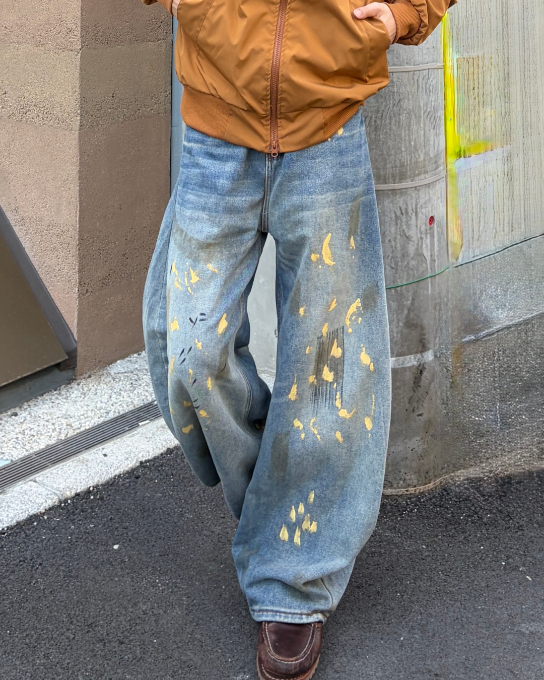 ペイントバルーンカーブデニムパンツ TK0001