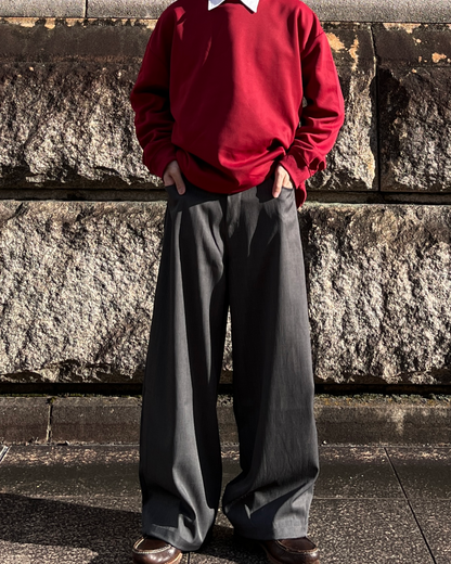 グレーワイドスラックス TK0015