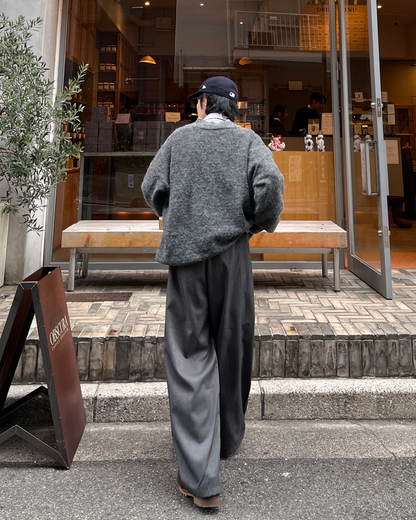 オーバーサイズブラッシュドVネックニット TK0035