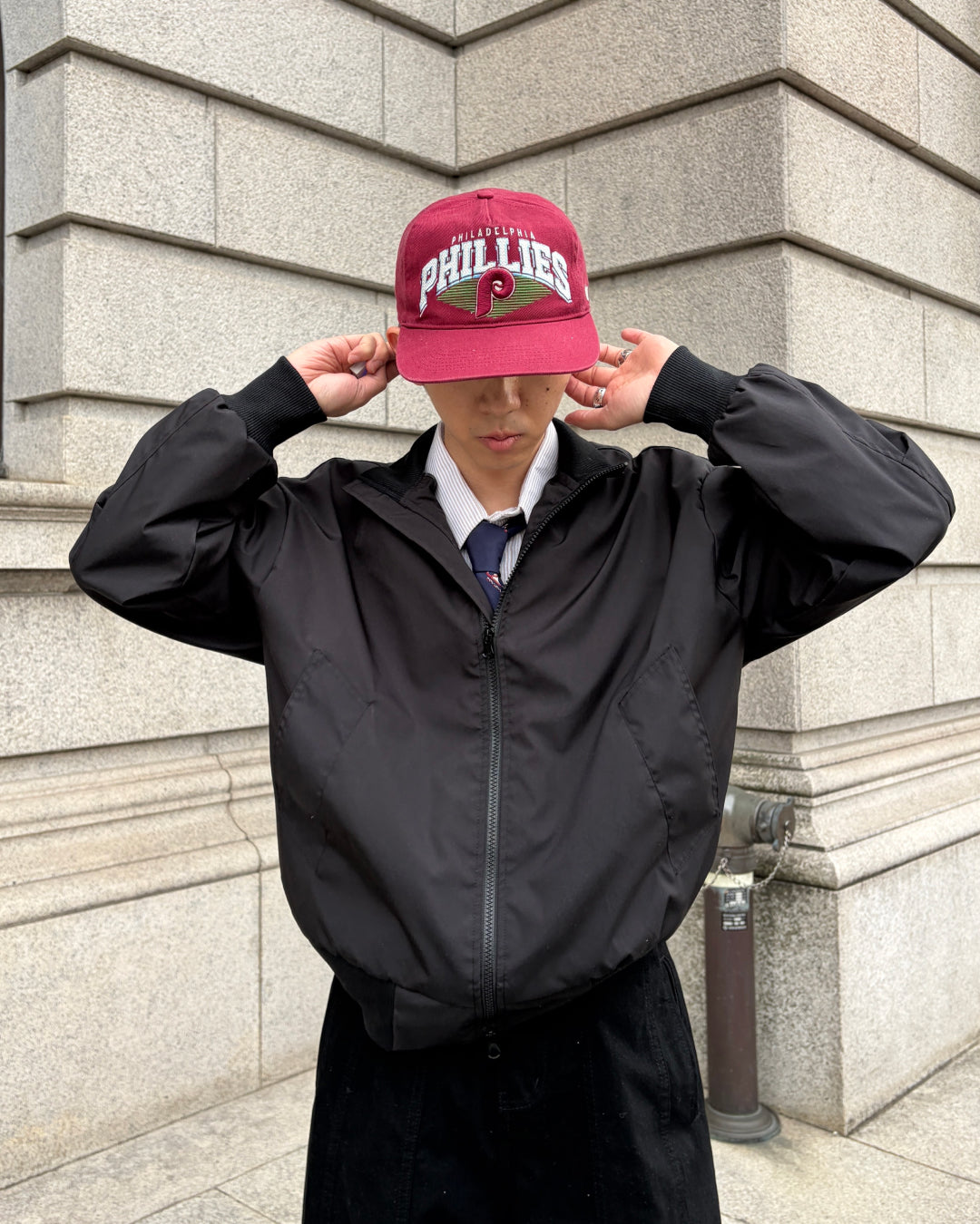 スタンドカラーミニマルジャケット TK0071