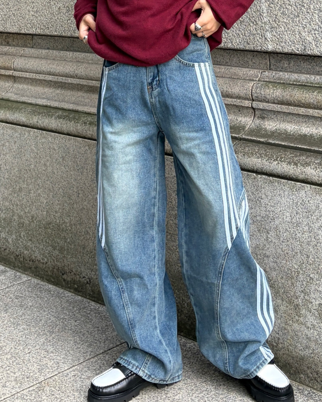 ラインワイドレッグパンツ TK0098