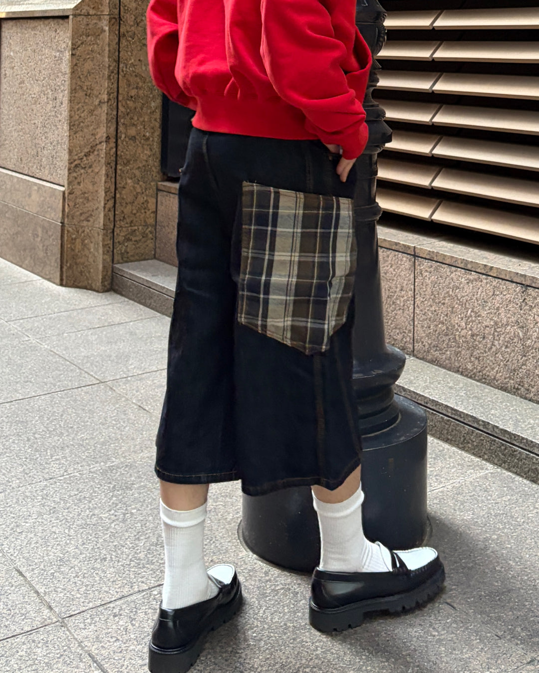 チェックポケットハーフパンツ TK0099