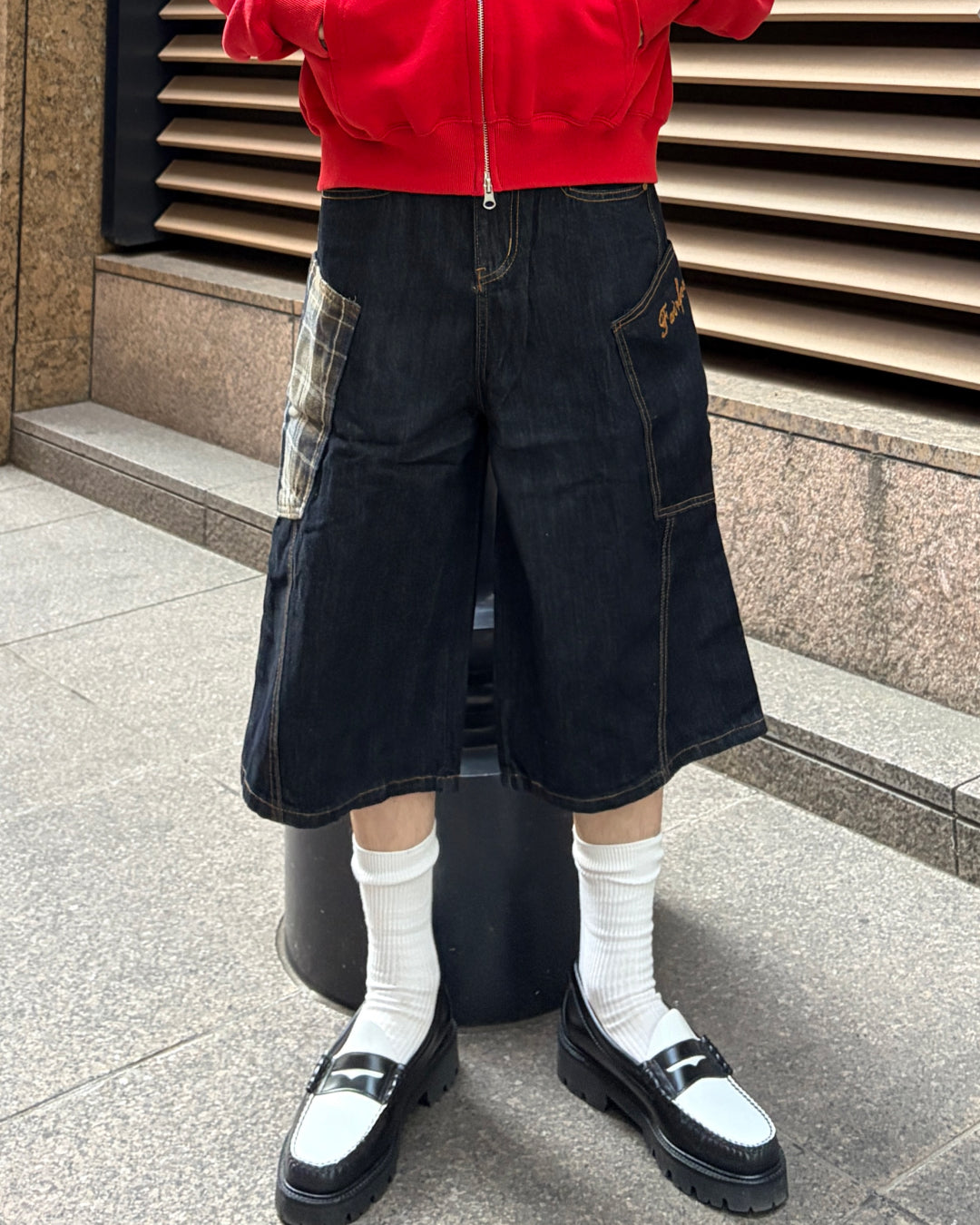 チェックポケットハーフパンツ TK0099